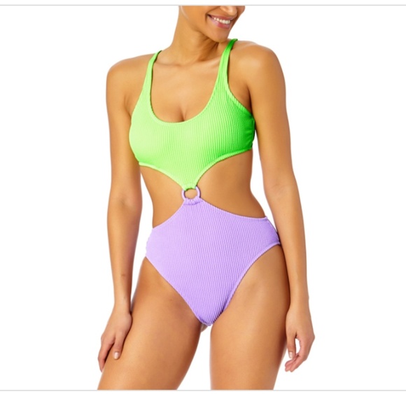 NWT Salt & Cove Juniors' Colorblocked One-Piece Monokini, Mint - Picture 1 of 1